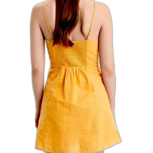 AMERICAN EAGLE Mustard Yellow Button Strappy Sundress Womens XL - Picture 5 of 16